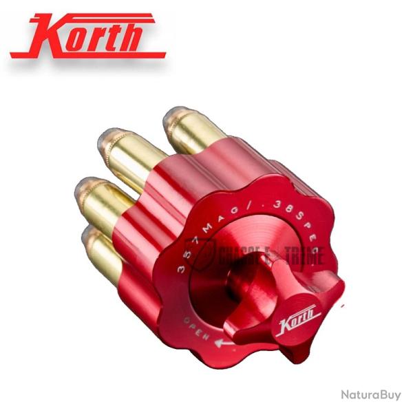 Chargeur Rapide KORTH Rouge 8 Coups Cal 357 Mag/ 38Spec