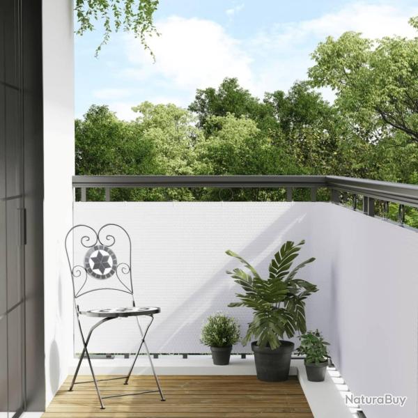 Paravent de balcon blanc 300x80 cm r�sine tress�e