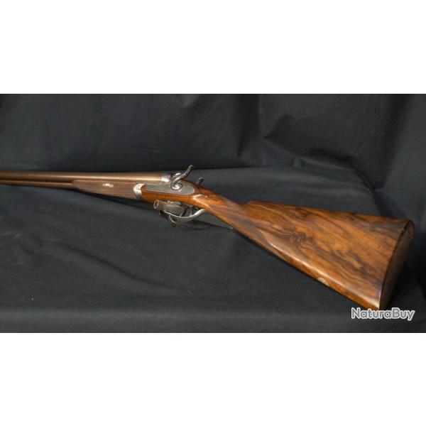 J. PURDEY JUXTAPOSE  A PLATINES CAL 12/65 A CHIENS EXTERIEURS CANON DAMAS BAR IN WOOD