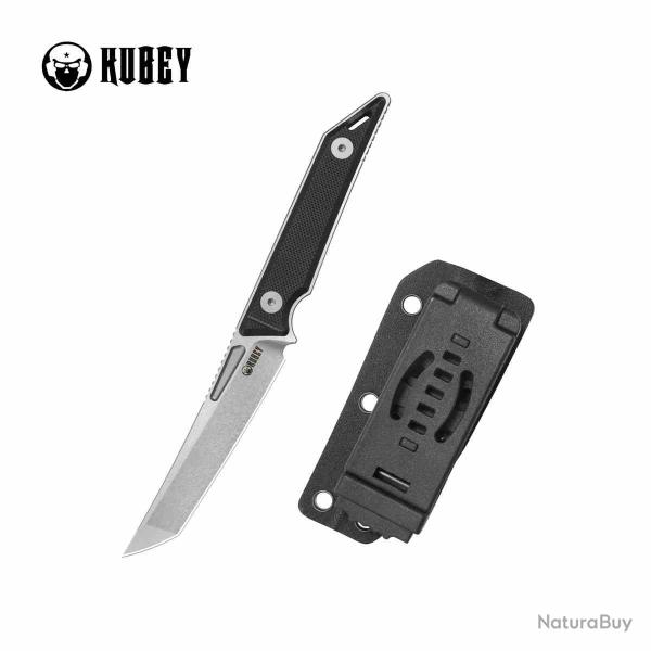 Couteau Kubey Goliath Lame Tanto Acier 14C28N Manche Black G10 �tui Kydex KUB430A