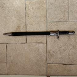 Baionnette espagnole Mod&egrave;le 1893 long  fourreau cuir