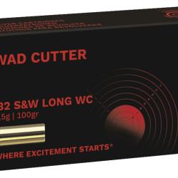 Cartouches GECO Calibre 32 S&W Long Wad Cutter 100 grains (x250)