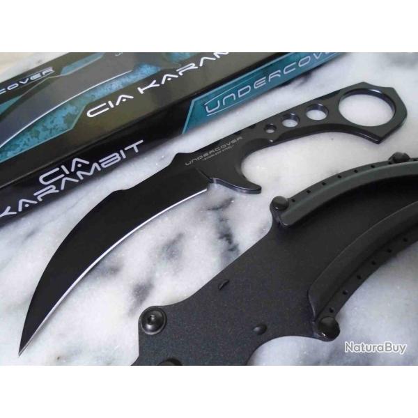 Couteau Karambit United Cutlery Undercover CIA Stinger III Lame Acier 3Cr13 Manche Acier Etui N
