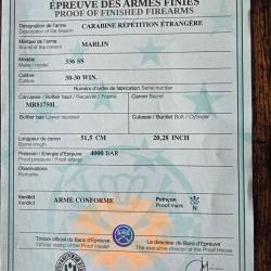 Carabine Marlin 336 ss( inox) calibre 30-30