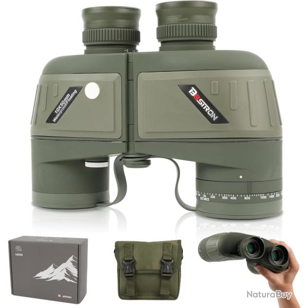 Jumelles Marines 10x50 Etanches Anti-Bu�e BAK4 HD avec T�l�m�tre et Boussole pour Navigation Chasse