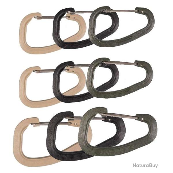 LOT DE 3 MOUSQUETONS WILDO (35 et 50kg de Capacit� de charge) Vert OD