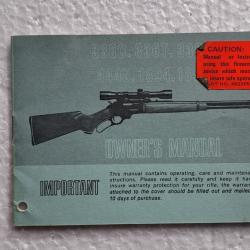 Livret d'entretien de 1975 carabine Marlin 1894 calibre 444 magnum