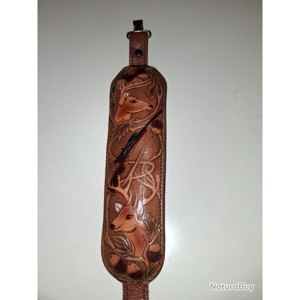 Bretelle de carabine tout cuir
