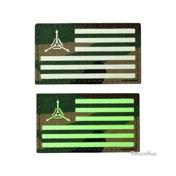 TAD Flag GITD Velcro Patch Woodland