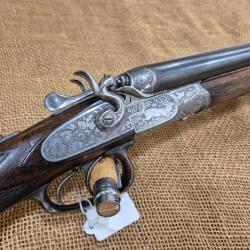 Tres beau Drilling &agrave; chien exterieur cal 16/65 et 8 mm belle platine grav&eacute;