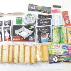 Lot aliments de ration militaire + r&eacute;chauds (kit rechaud) Camping chasse survie p&ecirc;che survivalisme C