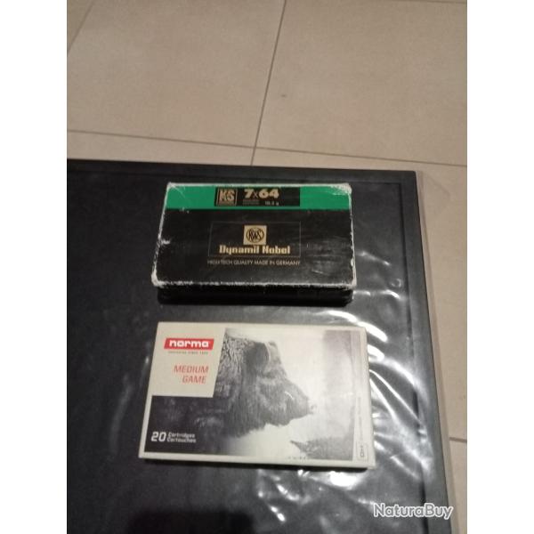 Balle de deux bo�tes 7x64 Norma et dynamite Nonel RWS