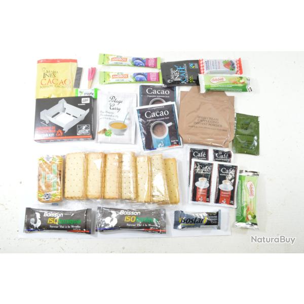 Lot aliments de ration militaire + r�chauds (kit rechaud) Camping chasse survie p�che survivalisme D