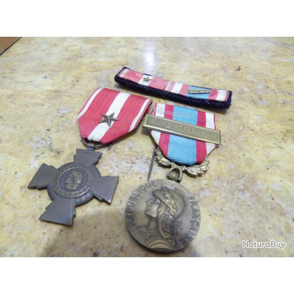 m�daille comm�morative valeur militaire barrette Alg�rie rappel AFN Afrique citation