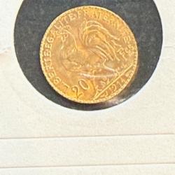 pi&egrave;ce 20 francs or cop de 1914