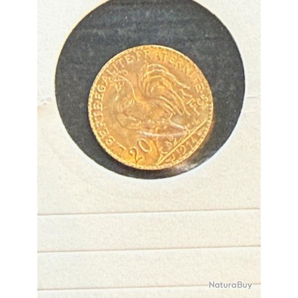 pi�ce 20 francs or cop de 1914