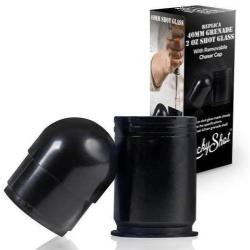 Lot de2verres &agrave; shooter noir Lucky Shot lance grenade C/.40mm 1� sans prix de reserve