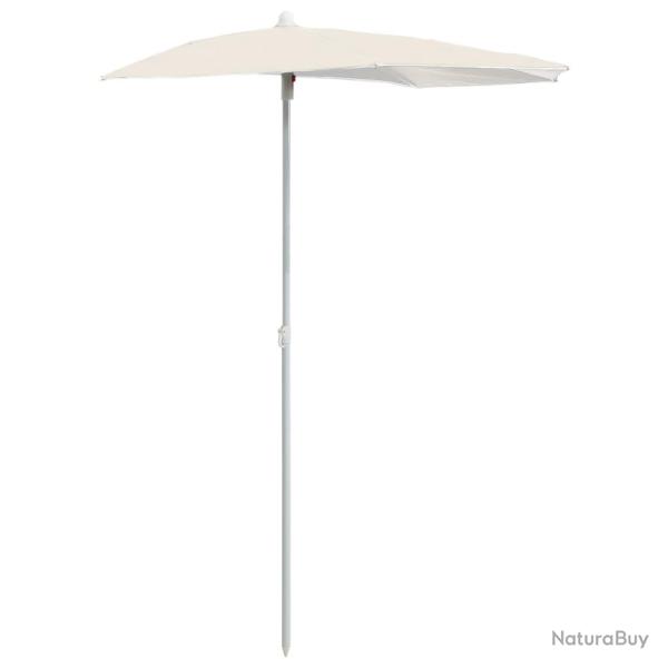 Demi-parasol de jardin avec m�t 180 x 90 cm sable 02_0007729