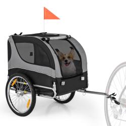 Remorque de v&eacute;lo pour animaux de compagnie pliable 135 x 72 x 95 cm pour 40 kg avec s&eacute;curit&eacute; et ven