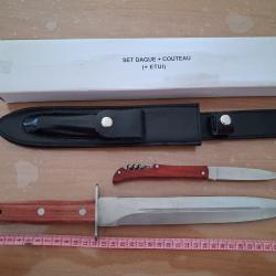Set dague, couteau et &eacute;tui