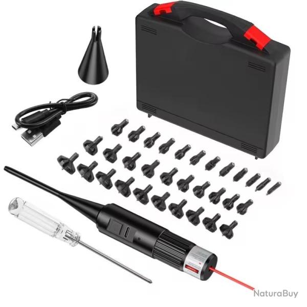 Collimateur de r�glage Rouge Professionnel USB en mallette calibre 0.17 jusqu'� calibre 12 GA