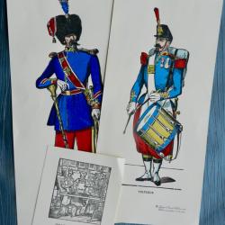Lot de 2 Images d'&Eacute;pinal - S&eacute;rie militaire - Imagerie d'&Eacute;pinal - Pellerin - Coloris aux pochoirs