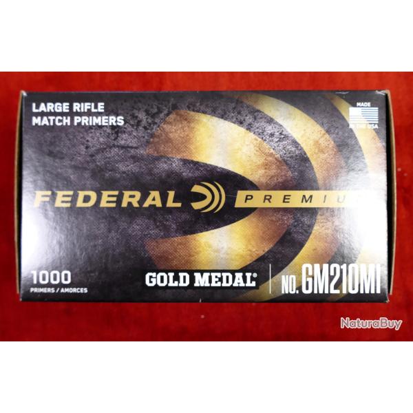 AMORCES FEDERAL GOLD METAL GM210M - LARGE RIFLE MATCH X 1000