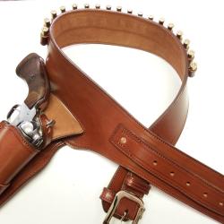 BUSCADERO "COLORADO" WESTERN (HOLSTER + CARTOUCHIERE) fabrication artisanale fran&ccedil;aise