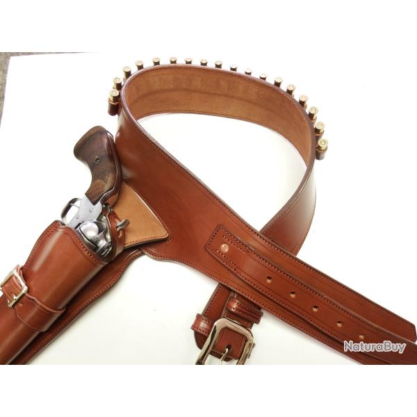 BUSCADERO "COLORADO" WESTERN (HOLSTER + CARTOUCHIERE) fabrication artisanale fran�aise