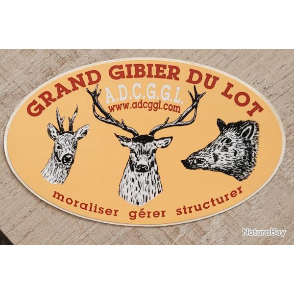 Ancien Autocollant chasse, Collector , grand gibier du lot
