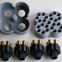 Pack 4 Speedloaders noirs + Bo&icirc;te de Rangement (.38 Special / .357 Mag)