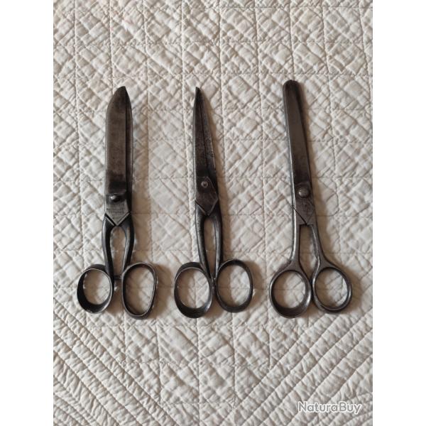 Lot de trois ciseaux ancien