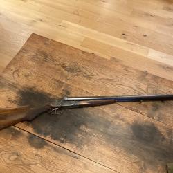 Fusil juxtapos&eacute; calibre 12 &agrave; platines - tr&egrave;s bon &eacute;tat