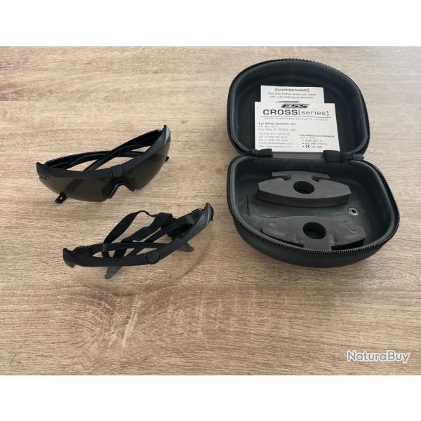 Lunettes balistiques ESS Cross Series - verres fum� & transparent - �tat neuf