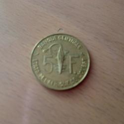 monnaie afrique occidentale fran&ccedil;aise  5 francs  1967