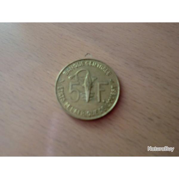 monnaie afrique occidentale fran�aise  5 francs  1967