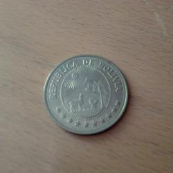 monnaie 50 centavos r&eacute;publiqua de bolivia  1974