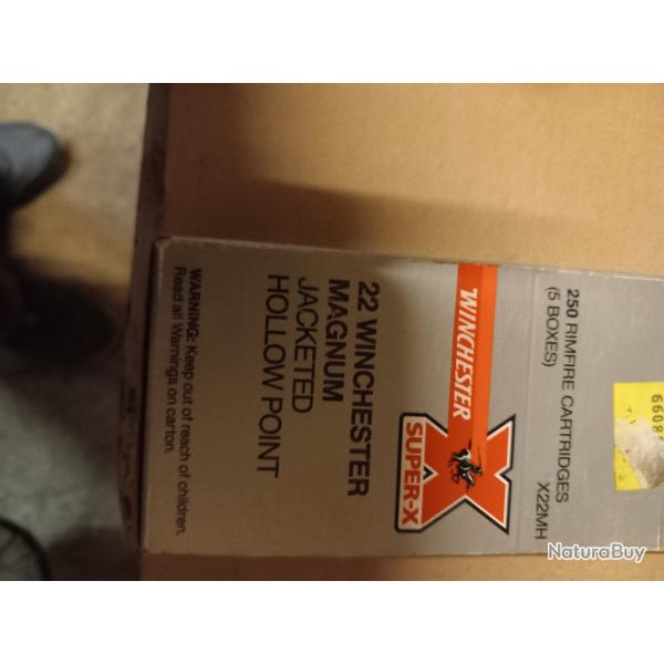 BOITES 250 BALLES 22 MAGNUM WINCHESTER ET DIV