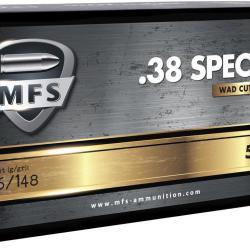 Cartouches MFS .38 Special 146 gr Wad Cutter LWC X50