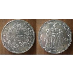France 5 Francs 1874 Piece Argent Hercule Franc