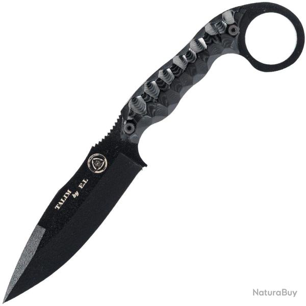 COUTEAU TACTIQUE TALIM WILDSTEER MANCHE MICARTA NOIR LAME EPOXY NOIRE