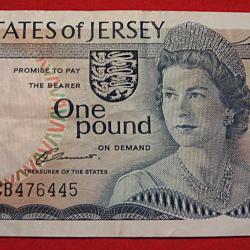 Jersey , billet de one pound Elizabeth II (non dat&eacute;) ttb