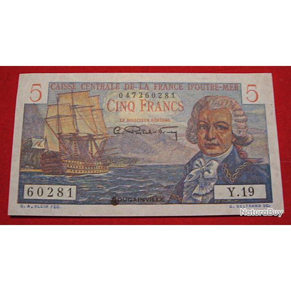 Outre mer , billet de 5 francs (caisse centrale de la France)  1947 s�rie Y