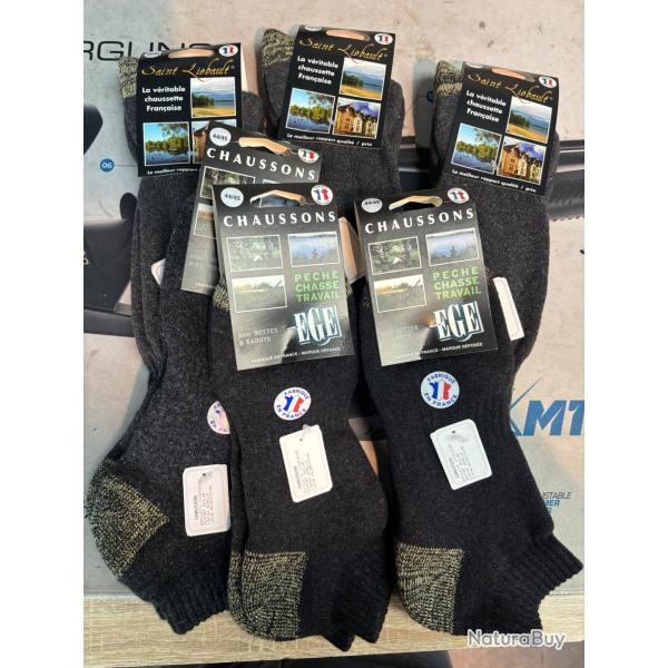 Magnifique lot de 3 paires de chaussettes + 3 paires de chaussons encheres destockage chasse