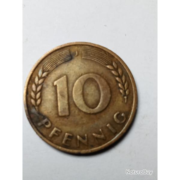 10 pfennig 1949 j allemande