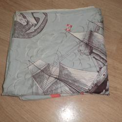 foulard vintage  carr&eacute; sur soie marines militaire  / 85 X 82 cm