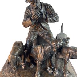 Isidore Bonheur  Sculpture en bronze "Le chasseur et ses chiens"