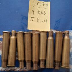 1 LOT de  9  DOUILLES 7 X 57 R ( pour rechargement )