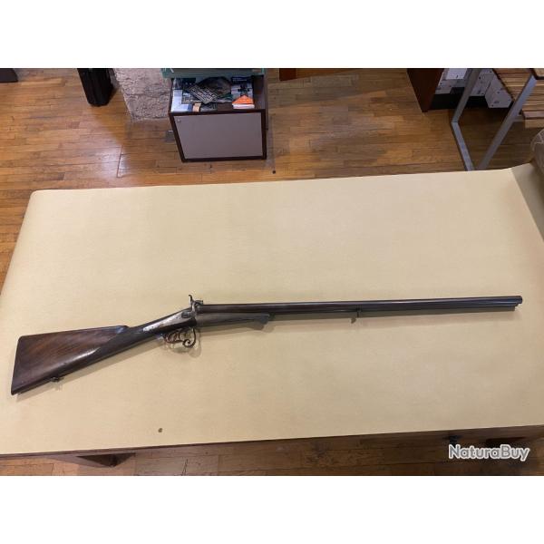 FUSIL JUXTAPOSE A BROCHE ARTISANT STEPHANOIS CANON DAMAS CALIBRE 16 A BROCHE 75 CM