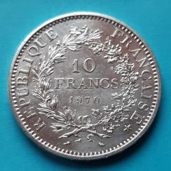 1 pi&egrave;ce de 10 Francs argent, DUPR&Eacute;,1970, &Oslash;37mm, 25gr dont 22,5gr d'argent 900� - lot n&deg; 14